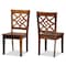 Baxton Studio Nicolette Modern and Contemporary Walnut Brown Finished Wood 2-Piece Dining Chair Set 179-11388-Zoro - alternate 1